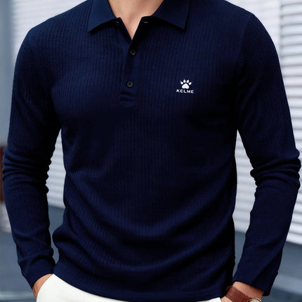 Fashion brand polo shirt long-sleeved bear paw embroidered T-shirt Spring and Autumn new casual comfortable breathable men's top