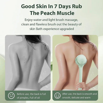 Electric Body Brush Back Scrubber for Shower, 4 Replaceable Heads and Hook, Long Handle Bath Brush with Type-C Rechargeable