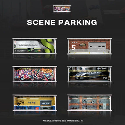 1:64 Simulated Parking Lot with Lights Miniature Scene Parking Garage Toys for Boys Car Model Display Stand Kids Collection Toy