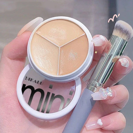 3Color Concealer Full Covers Dark Circles Acne Marks Spots Tear Furrows Concealer Cream Brighten Face Even Skin Color Foundation