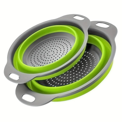 Silicone Vegetable and Fruit Cleaning and Drainage Basket Cleaning Basket Folding Water Filter Net Kitchen Gadgets Foldable