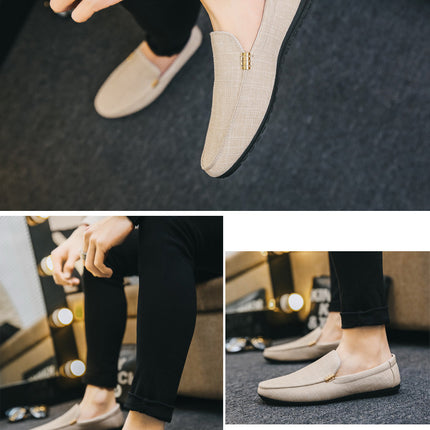 Men Casual Shoes Canvas Slip On Fashion Loafers for Male Luxury Dress Driving Shoes Formal Wedding Party Flats Plus Size