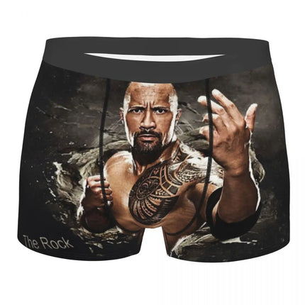 Custom Male Cool The Rock Dwayne Meme Underwear American Actor Johnson Boxer Briefs Stretch Shorts Panties Underpants