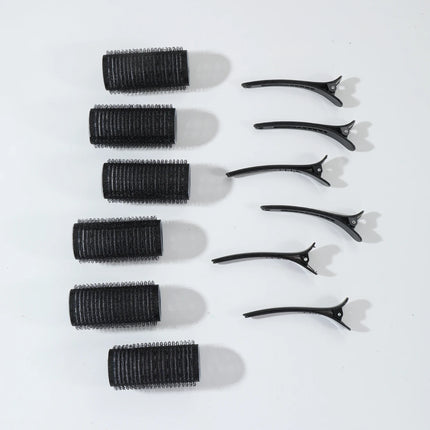 12pcs/set air bar curling iron tube self-adhesive magic roll and bangs hair clip curling styling tool  Special for real hair wig