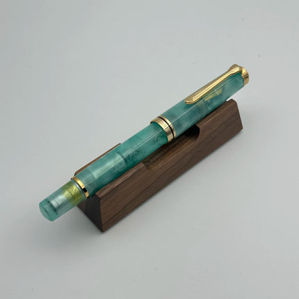 Admok M800 Pen Sky Blue Acrylic Piston Fountain Pen Bock Schmidt Nib F M B 0.5 0.7 1.0MM Nib Golden Clip Writing Office Gift Pen