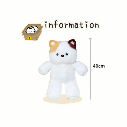 Funny Running Bear Plush Toys Cartoon Rabbit 40cm Stuffed Animal with Bib Stuffed Accompany Doll Kids