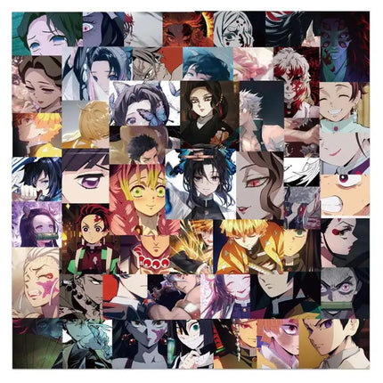 50pcs Various Cartoon Demon Slayer Graffiti Sticker Waterproof DIY Decals for Phone Ipad Luggage Thermos water bottle Decor
