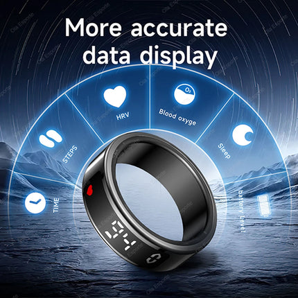 For Xiaomi Smart Ring Display Screen Touch Health Monitor Gesture Swipe Video/Brush Tiktok 5ATM Waterproof Smartring Men Women