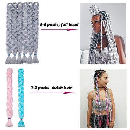 Snoilite Synthetic Jumbo Braiding Hair Extension 41Inch Long Hair Braids for DIY Box Twist Hair 165g/pcs Women Braiding Ponytail