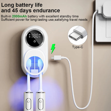 Electric Toothbrush Sterilizer Wireless Portable UV Toothbrush Sterilization Rechargeable Wall Mounted Electric Toothbrush Dryer