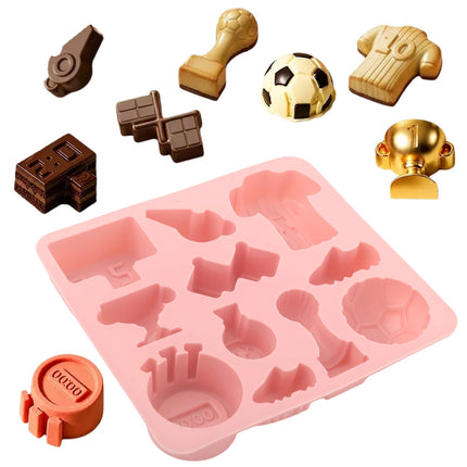 11-Cell Football Theme Design Silicone Chocolate Cake Mould DIY Candy Chocolate Mold Ice Cube Tray Kitchen Dessert Baking Tools