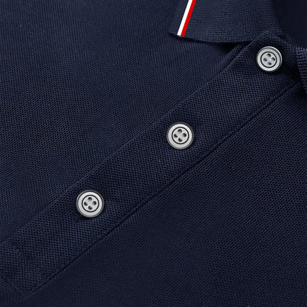 Men's long-sleeved polo shirt with embroidered spring and autumn casual polo shirt