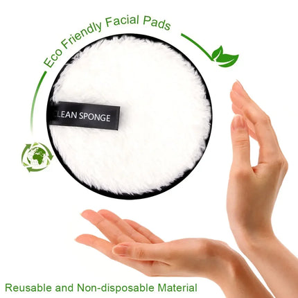 3Pcs Reusable Make Up Remover Pads Cotton Wipes Face Cleansing Sponge Cosmetics Microfiber Washable MakeUp Towel Skin Care Tools