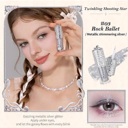 Flower Knows Swan Ballet Series Liquid Eye Shadow Pearlescent Fine Shiner Fine Sparkling Sequins 4g Eye Makeup