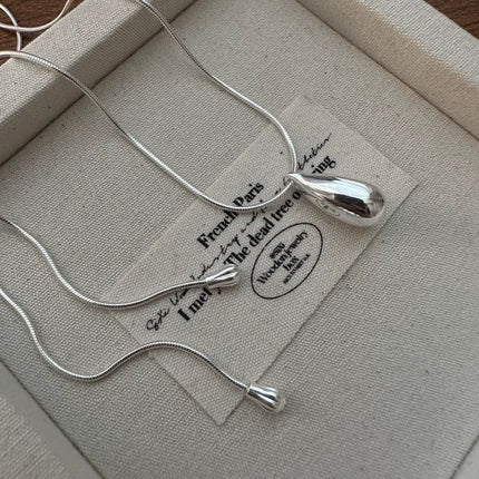 925 Sterling Silver Luxury Fashion Drop Necklace for Fall/Winter Sweater Chains Simple Versatile Pendant for Women Fine Jewelry