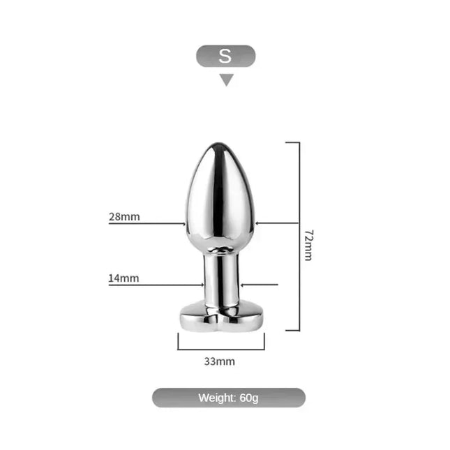 Vibrating Remote Heart-Shaped App Control Metal Anal Plug for Men and Women, Adult Luminous Electric Anal Dildo Couple Intimate Toys