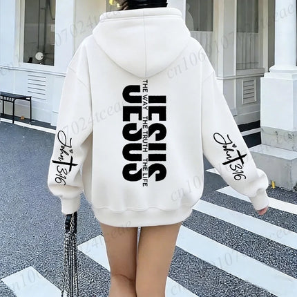 Funny Jesus Print Men Women Hooded Hoodies Casual Hoody Clothing Jesus Fashion Personality Sweatshirts Hip Hop Streetwear Tops