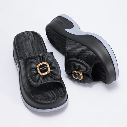 Eyriphy Size: 35-36 to 39-40 Women's Slippers Women High Heels Summer New Fashion Thick-soled Slippers Soft High-value Versatile