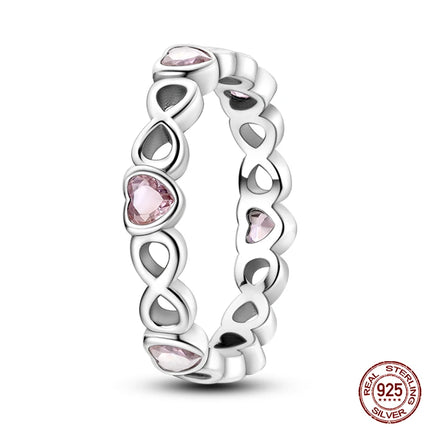 Fashion Original Luminous Firefly Rings 100% 925 Silver Eternal Heart-Shaped Zircon Rings Fine Wedding Engagement Jewelry Gifts