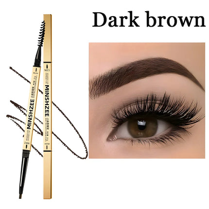 Waterproof Matte Eyebrow Pen Makeup Double Head Lasting Brown Non-Smudged Eye Brow Pencil Tint with Brush Cosmetics