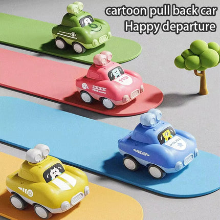 Children's Push-Type Car, Inertia Pull-Back Car for Boys and Girls 1-3 Years Old, Cartoon Toy Car Birthday Gift