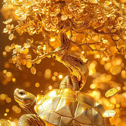 Modern Golden Fortune Money Trees Prints Canvas Wall Art Simple Landscape Poster for Living Room Home Office Decor