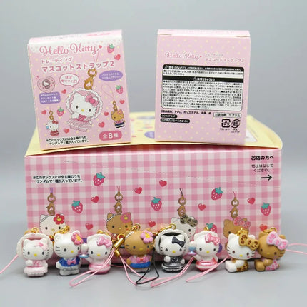 Sanrio Anime Figure Hello Kitty Cartoon Black Skin KT Kawaii Doll Blind Box Toys Collection Decoration Kids Christmas Gifts