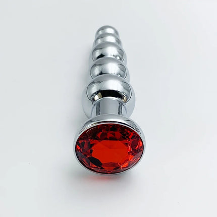 Stainless Steel Prostate Massage Butt Plug Heavy Anus Beads with 5 Balls Sex Toys for Men/ Women/Gay Metal Anal Plugs