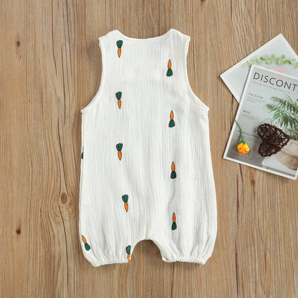 Newborn Infant Baby Boys Girls Rompers Jumpsuits Playsuits Cotton Linen Muslin Sleeveless Toddler Baby Summer Clothing