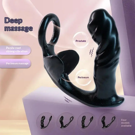 Male Prostate Massager Vibrator Anal Plug Dildo Multi Speed Sex Toy with Cock Ring Waterproof for Men Intimate Health