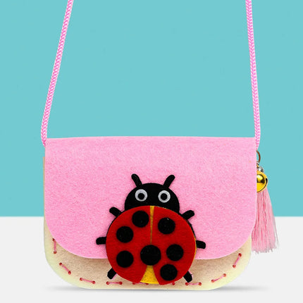 DIY Shoulder Bag Non-woven Fabric Sewing Kits for Kids Handmade Needle Thread Splicing Crossbody Purse Girls Birthday Gifts