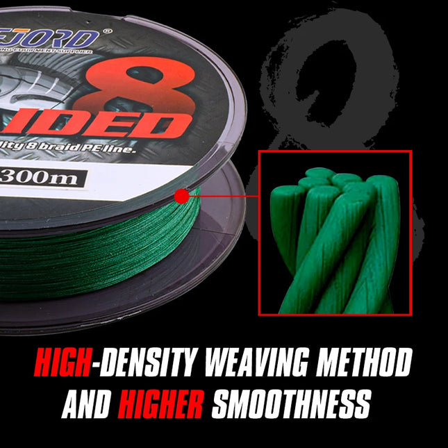 FJORD 8-strand Braided Fishing Line Multifilament Carp Line 300m 150m Fishing Wire Cord Item Equipemnt Fishing Accessories