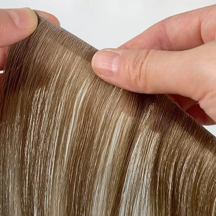 Invisible Genius Long Tape In Hair Extensions Double Weft One Piece Tape-In Real Human Hair Highlight Blonde Long Weft Wide Hair