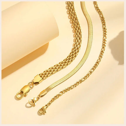Waterproof Stainless Steel Chain Bracelets For Women , Gold Plated Fashion Stackable Link Bracelet Gifts