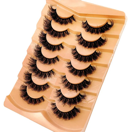 7pairs Natural Russian Strip Lashes Fluffy Mink Lashes 3D False Eyelashes Fluffy Volume Eyelashes Fake Eyelash Extension Make Up