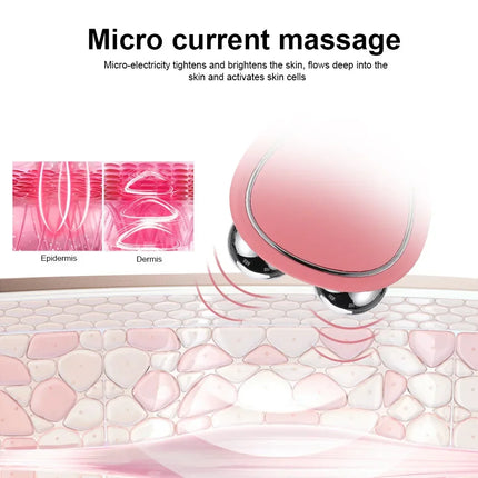 Electric Facial Lifting Roller EMS Massager with Gel Face Microcurrent Skin Tightening Rejuvenation Face Massage Beauty Care