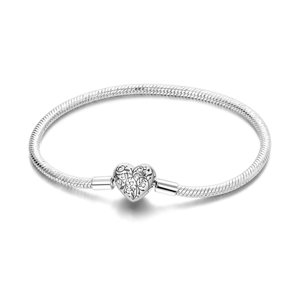 925 Sterling Silver Bracelets 17-20CM Original Leaf Clover Butterfly Heart Bracelet Fit DIY Charms Beads Fashion Women Jewelry