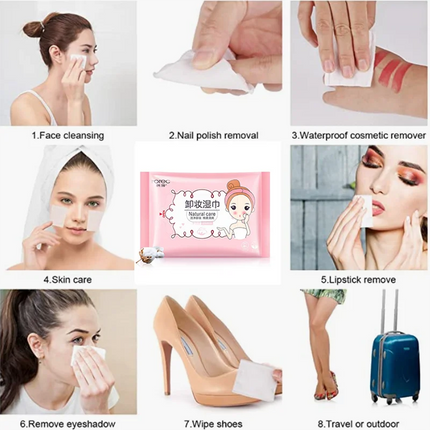 Makeup Remover Cotton Wipe Face Deep Cleansing Eyes Moisturizing  Pads Make Up Tools 25PCS Skin Care Easy To Carry
