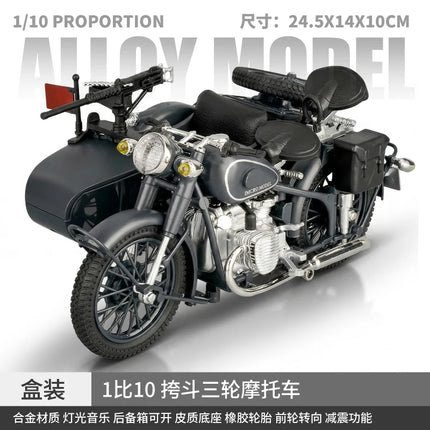 1:10 Ural M72 Sidecar Motorcycle Alloy Metal Diecast Model Motorcycle Classic Retro Simulation Home Interior Decoration Hobbies