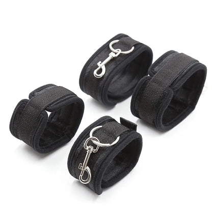BDSM Restraint Set Bondage Handcuffs & Ankle Fetish Cuffs Slave On The Bed Open Leg Flirt Sex Toys For Women Couples Erotic Shop