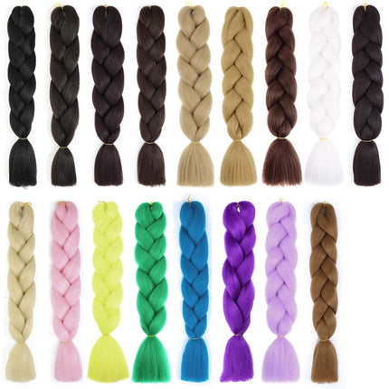 Synthetic 24Inch Purple Braiding Hair Extensions for Crochet Braids DIY Jumbo Ponytail Braid,Ru Mi Hairstyle,Multi-colored Hair