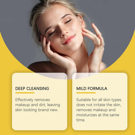 EELHOE Turmeric Cleansing Balm Makeup Remover Moisturizing Facial Pore Cleaning the Skin Refreshing Lemon Makeup Remover Balm