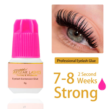 ARTSTAR 5ml Eyelash Glue Extensions 0.5S/1S/2S Fast Drying Lashes Extension Adhesive Low Smell Long Lasting Lash Glue