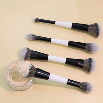 ★★★Double-ended Foundation Brush,Loose Powder, Blush Brush,Highlighter Brush,Beauty Tool,Contour Brush