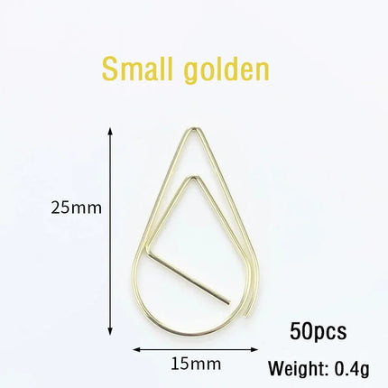 30/50pcs Paper Clip Mini Heart Gold Rose Gold Color Clip Bookmark Binder Office Accessories Paper Binder Clips Patchwork Clip