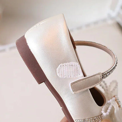 Girls' Princess Shoes, Sweet Bow Sequins, Fashionable Single Shoes, Children's Soft Soled Anti Slip Temperament Dress Shoes