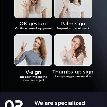 MEUYAG Automatic facial tracking phone holder with remote control and gesture control, 360 ° rotating phone camera holder