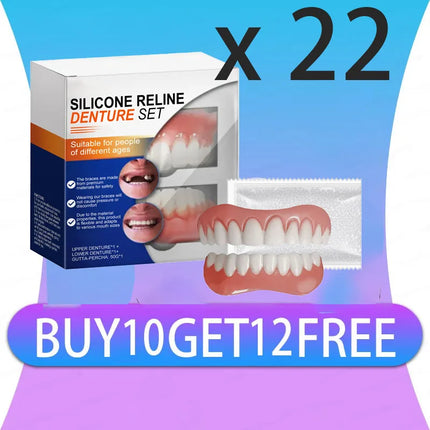 1pcs Complete Set of Silicone Dentures for Filling Gaps Between Deformed Teeth, Enhancing A Beautiful Smile Simple Easy To Use
