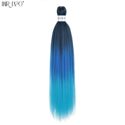 26Inch Easy Braids Hair Synthetic Colourful Pre Stretched Braiding Hair Extensions Jumbo Braids Ombre Yaki Long Straight Hair