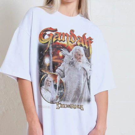 Gandalf's White Oversized T-shirt, Retro Pirated Shirt, Printed T-shirt, As A Gift for Him, Ladies' T-shirt
